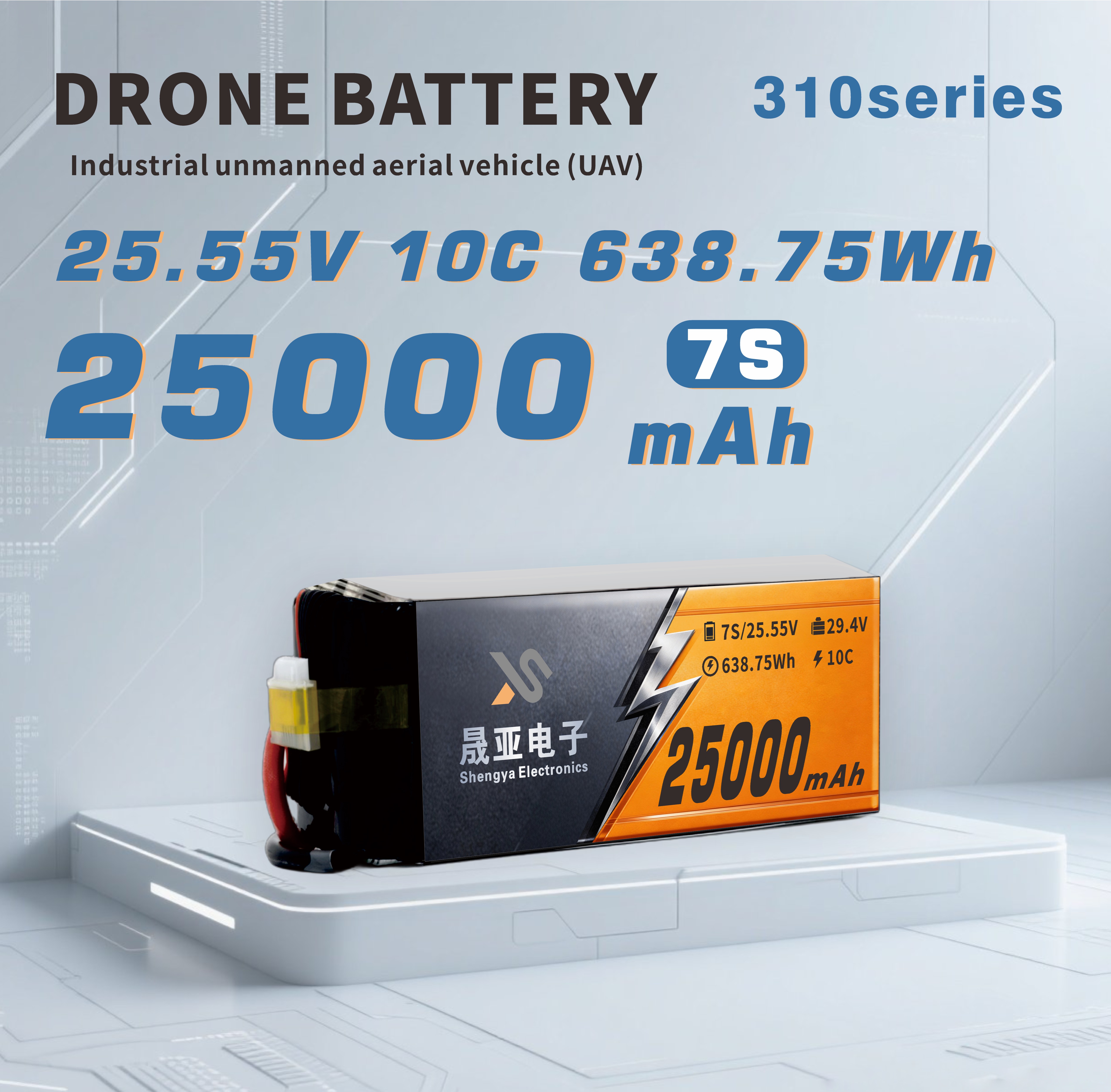 25000mAh Multi-Cell Semi Solid State Battery for Industrial UAVs