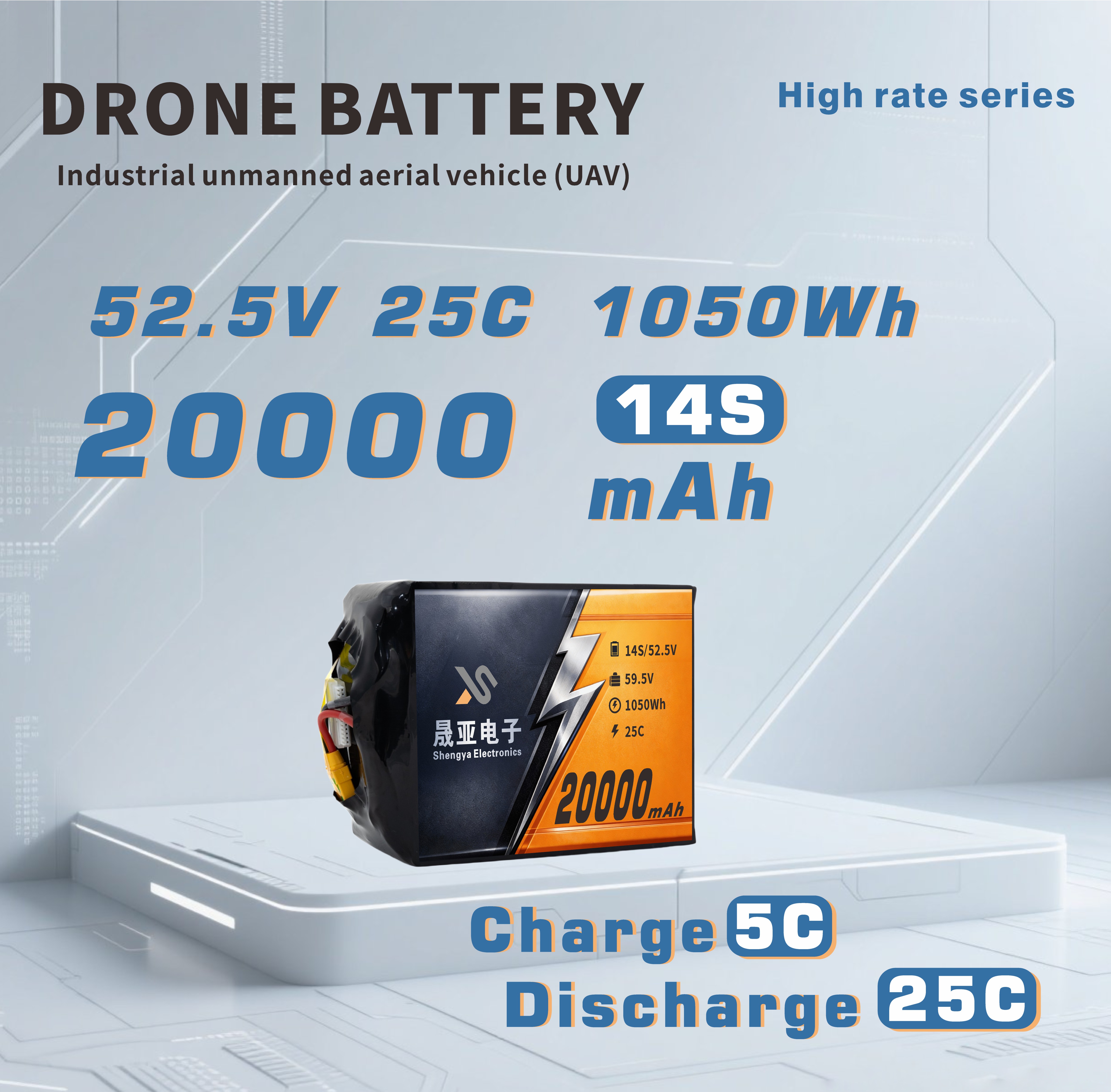 20000mAh 25C Semi Solid State Battery for Industrial UAVs