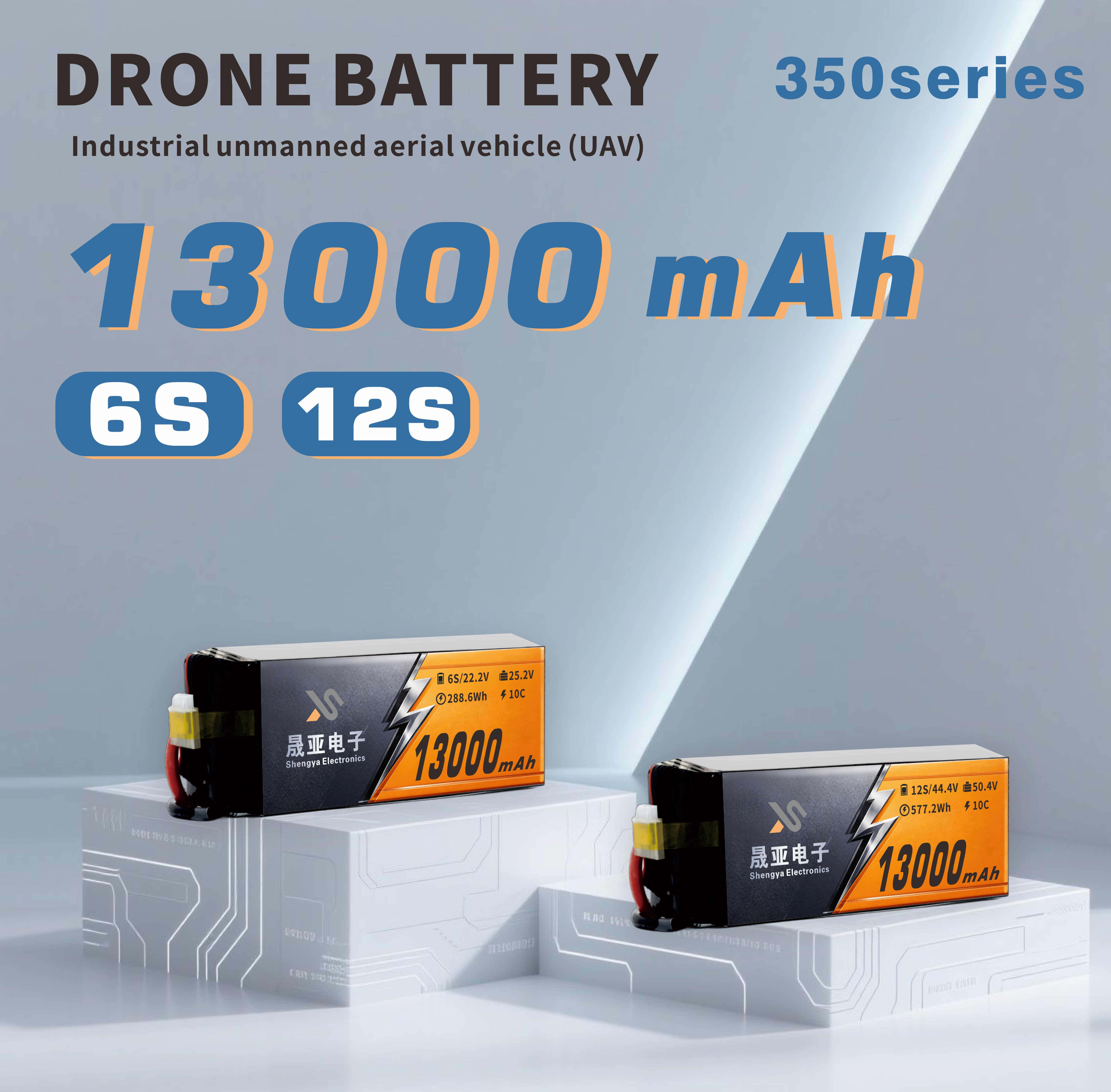 Compact High-Voltage Power SY-350 Series Solid State Li-ion UAV Battery 13000mAh