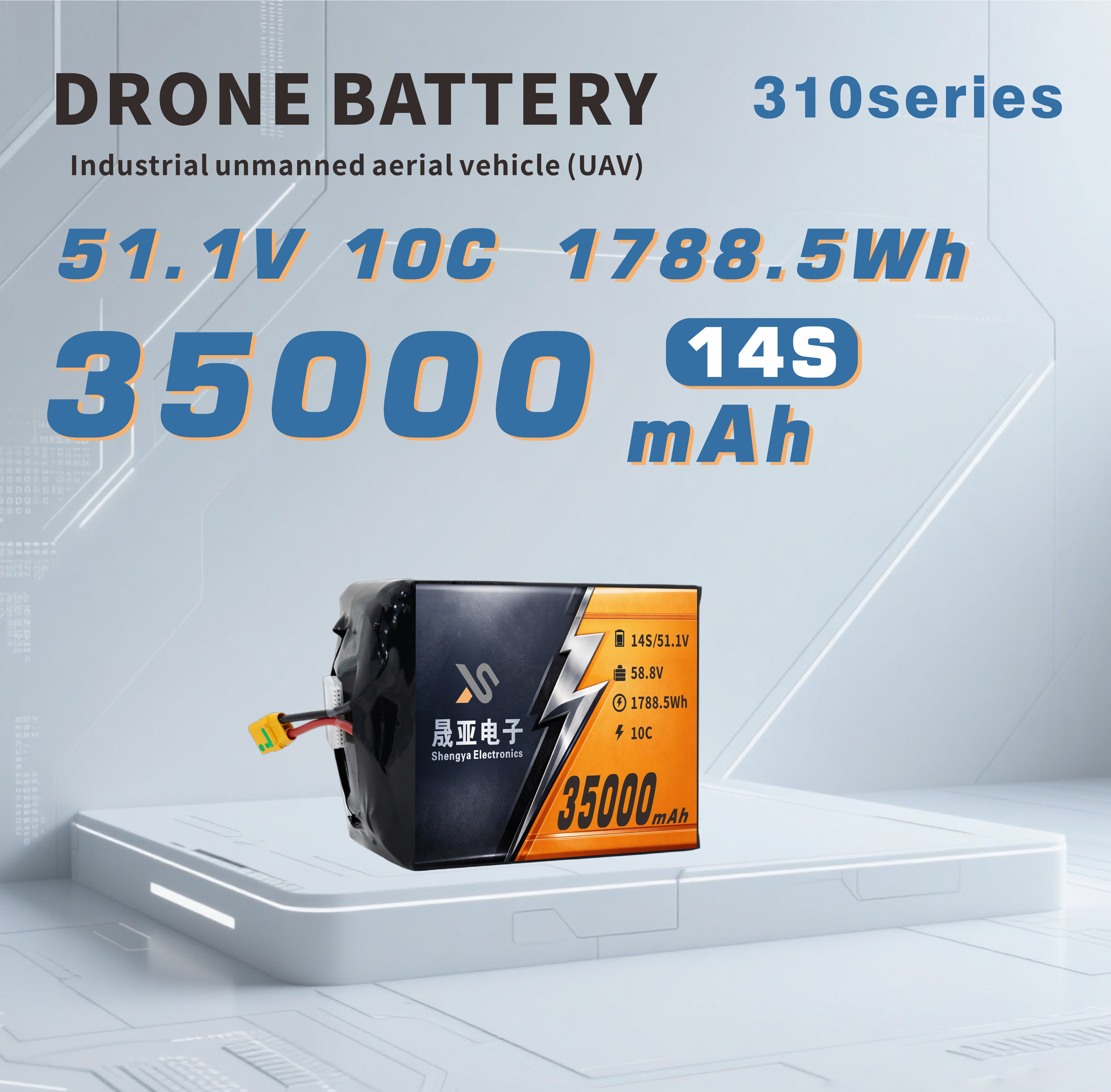 35000mAh Efficient Semi Solid State Battery for Industrial UAVs