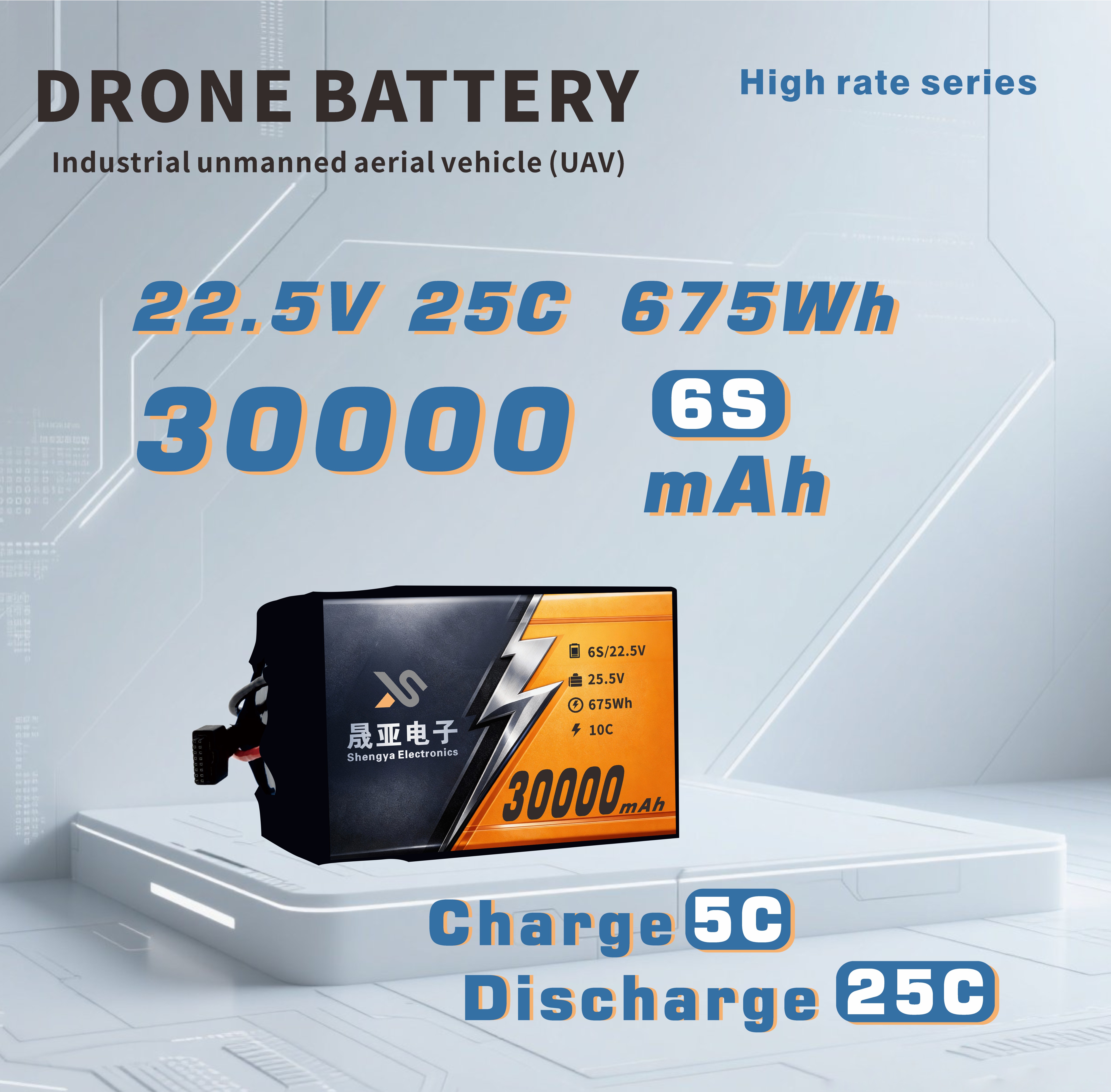 25C 30000mAh Semi Solid State Battery for UAVs