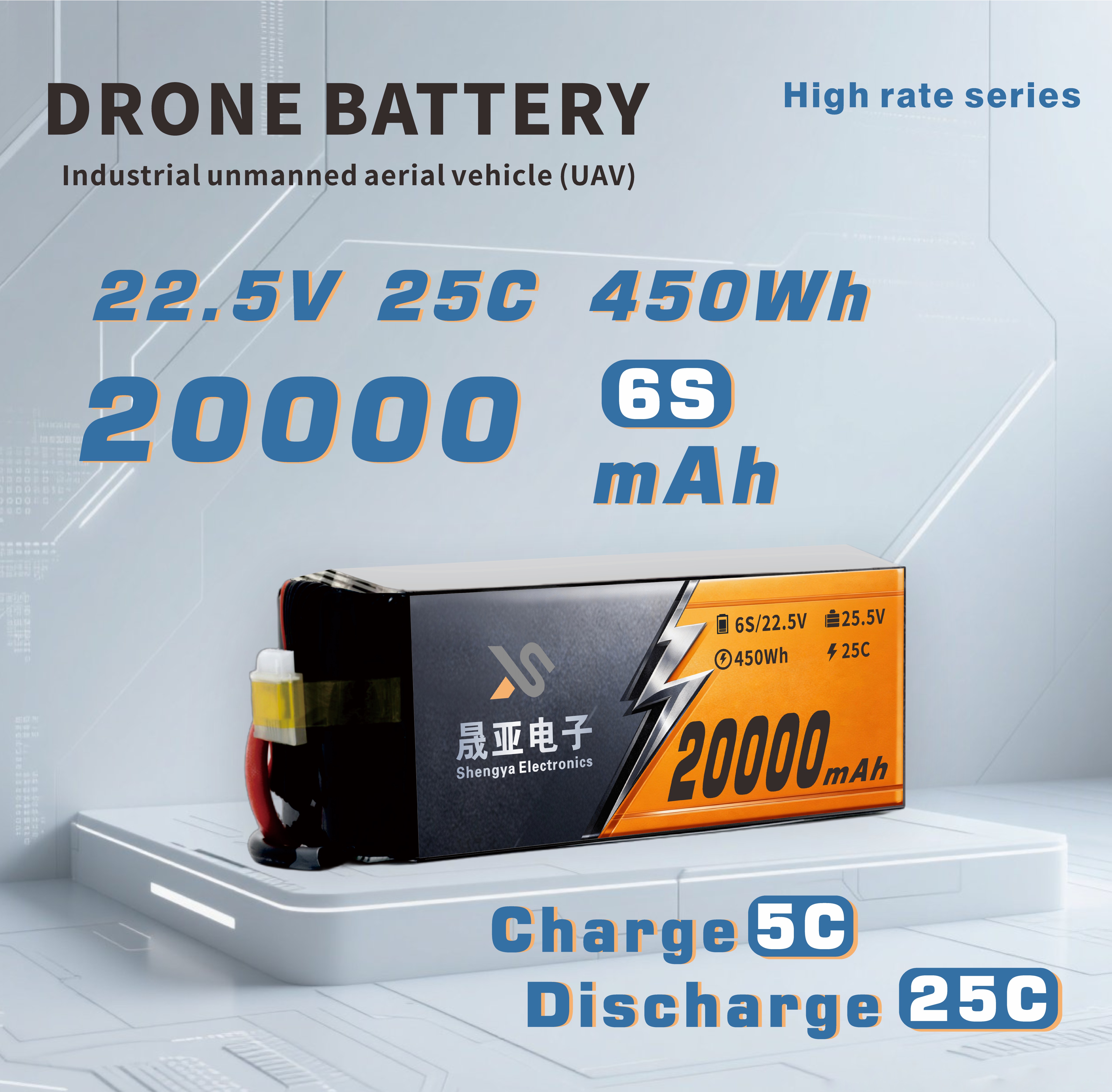 20000mAh 25C Semi Solid State Battery for Industrial UAVs